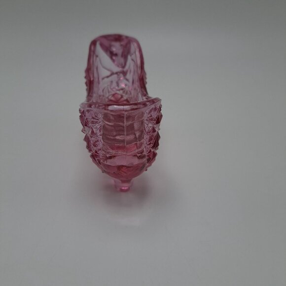 Fenton Pink Glass Shoe Slipper Daisy Button Decorative Collectible Vintage - Picture 5 of 11